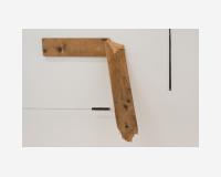 "Voir que ça tient" - "Seeing that it holds", 2025 wooden plank 70  x 91 x 42 cm