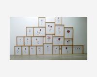 "Fleurs" / "Flowers", "Le fruit défendu", Lieu Commun, Namur (B) , Galerie du Beffroi, 2015, 9 artistes autour d'Evelyne Axell, exhibition vue 